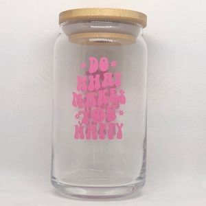 Beer Can Glass Cup 😊 Do What Makes You Happy 16 oz NWT